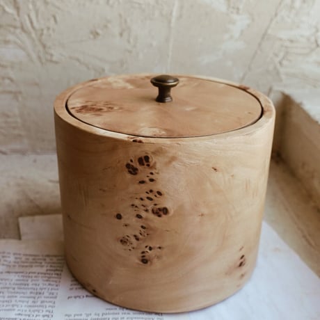 Birch wood Pot  L