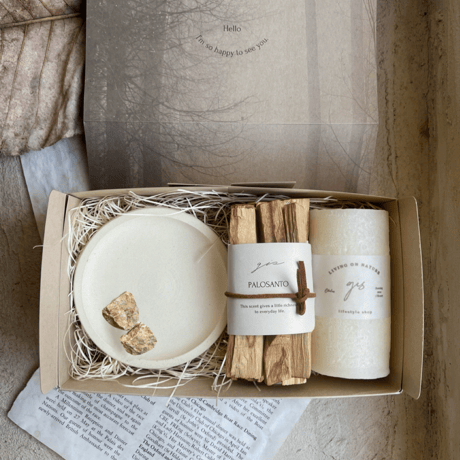 Palosant ＆ White Candle Set  ( パロサントセット&ホワイトキャンドル )