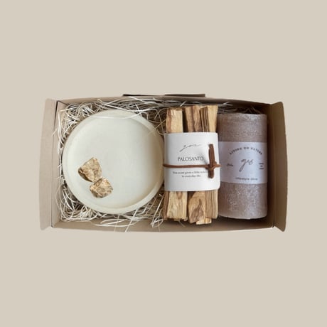 Palosant & Beige  Candle Set  ( パロサントセット&ベージュキャンドル )