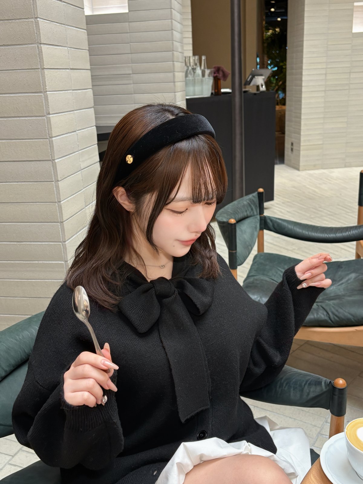 Mimiange ゆるリボンカーディガン black | i'm cute for me