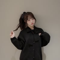 Mimiange ゆるリボンカーディガン black | i'm cute for me