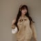 Mimiange ゆるリボンカーディガン beige