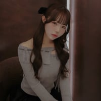 Mimisucre リボンバイカラーリブニット
