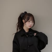 Mimiange ゆるリボンカーディガン black