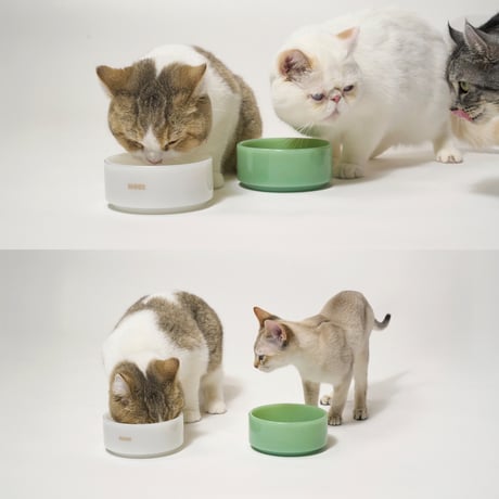 The Retro Milk Glass Bowls（White & Green Set／2pcs）