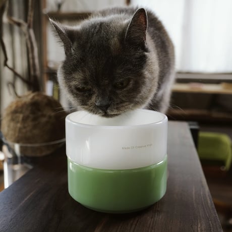 The Retro Milk Glass Bowls（White & Green Set／2pcs）