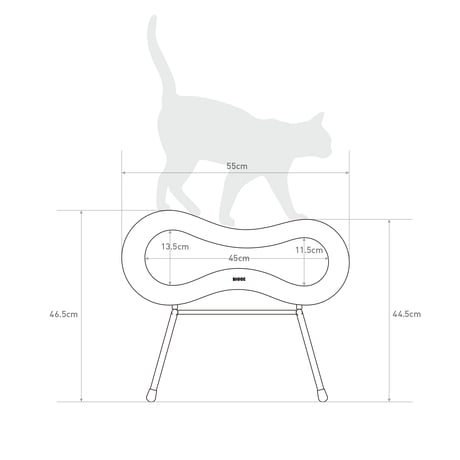 Cat Stool［ Midi ］Black / Silver