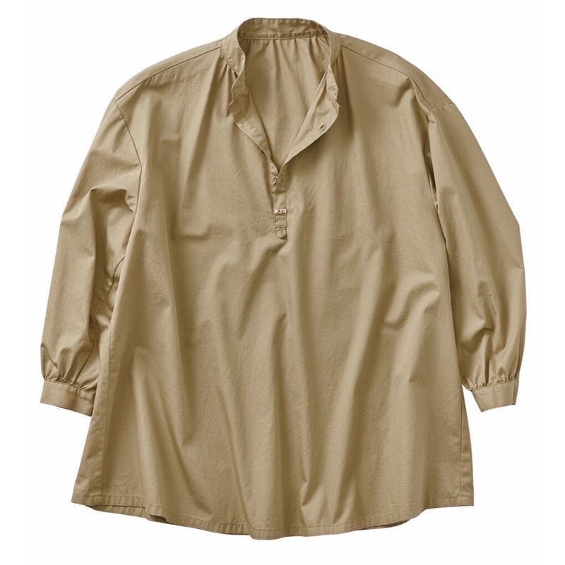 GABARDINE STAND COLLAR LONG SMOCK SHIRT | PORTE GABARDINE STAND COLLAR LONG SMOCK SHIRT | PORTE