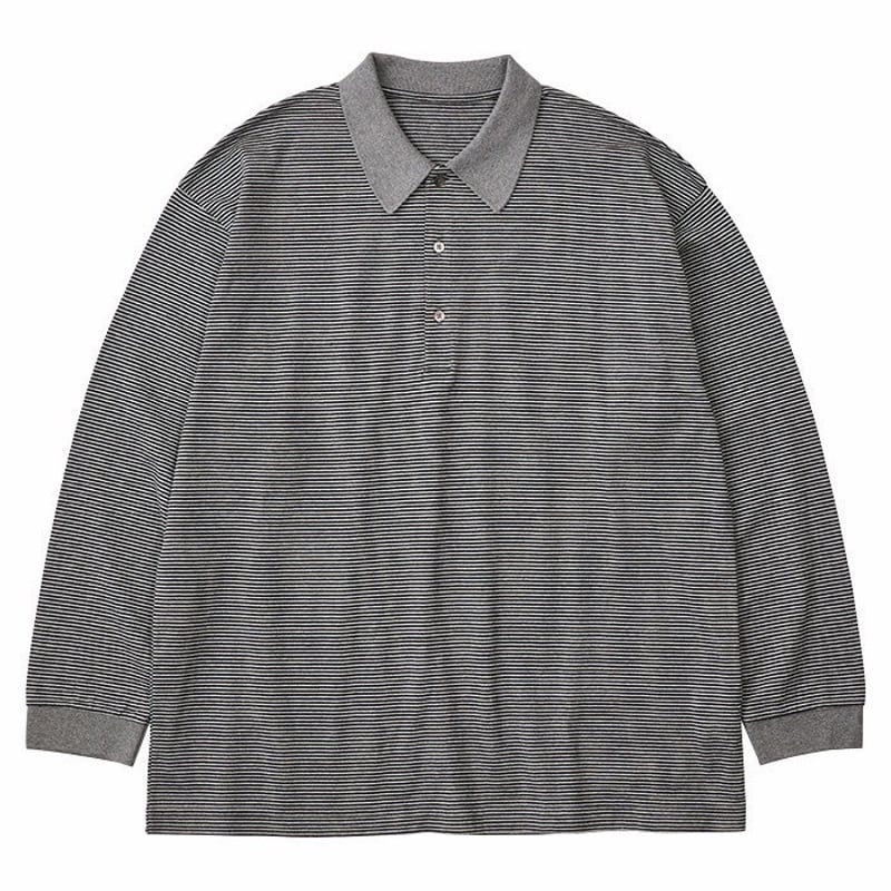 H/W BEATNIK BORDER LONG SLEEVE POLO SHIRT | POR