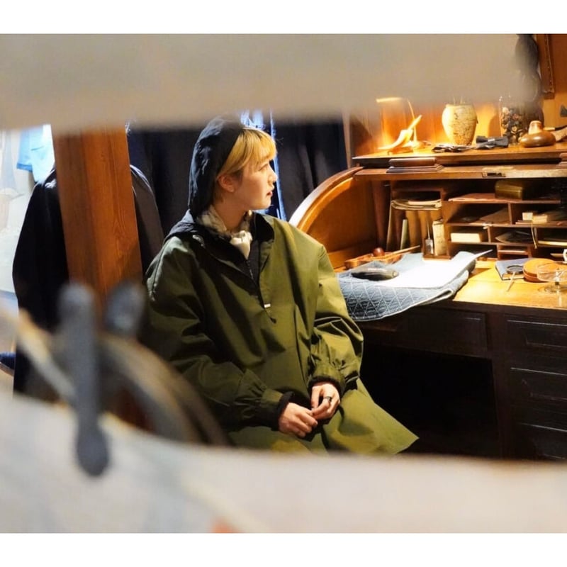 トップス GABARDINE STAND COLLAR LONG SMOCK SHIRT GABARDINE STAND COLLAR LONG SMOCK SHIRT | PORTE