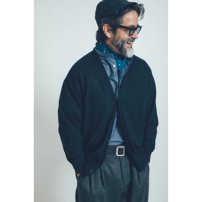 ポータークラシック カシミヤ KNIT CARDIGAN(BABY CASH)紺 CASHMERE KNIT CARDIGAN (BABY CASH) – PORTER CLASSIC KYOTO