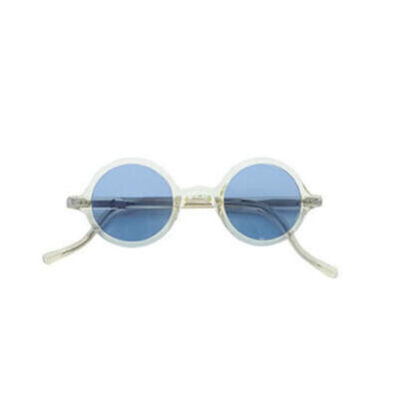 Clear frame round sunglasses deals