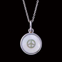PEACE SHELL SILVER INLAY NECKLACE