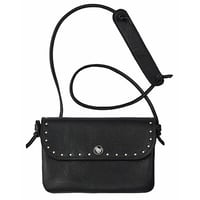 PC/GL SILVER HEART SHOULDER PURSE(STUDDED)
