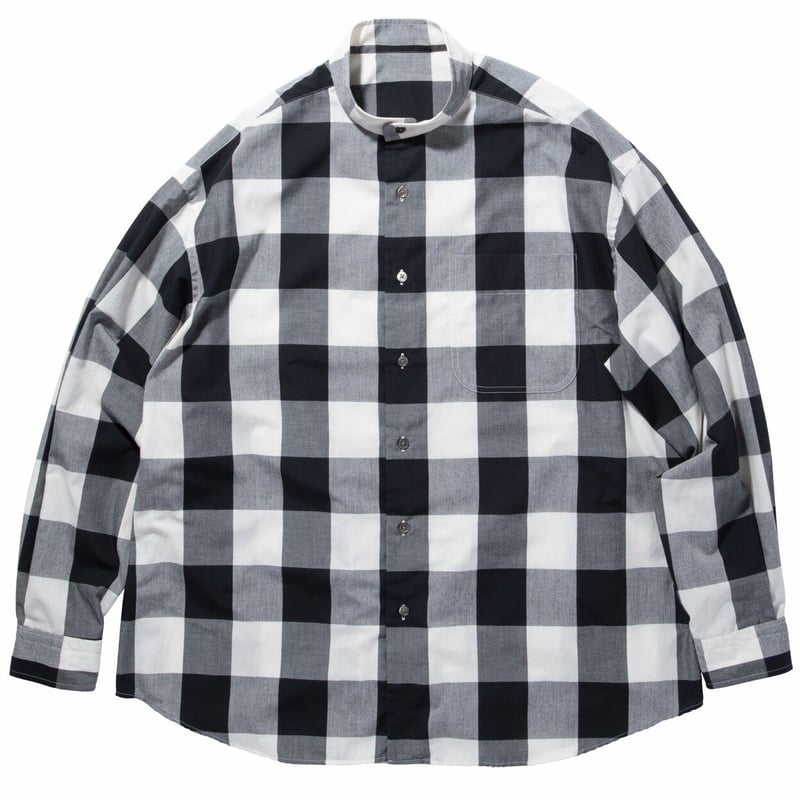 BLOCK CHECK STAND COLLAR SHIRT | PORTER CLASSI