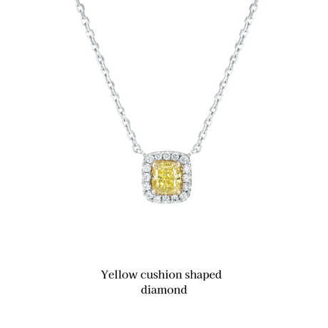 Yellow diamond necklace with GIA / Fancy/VS1