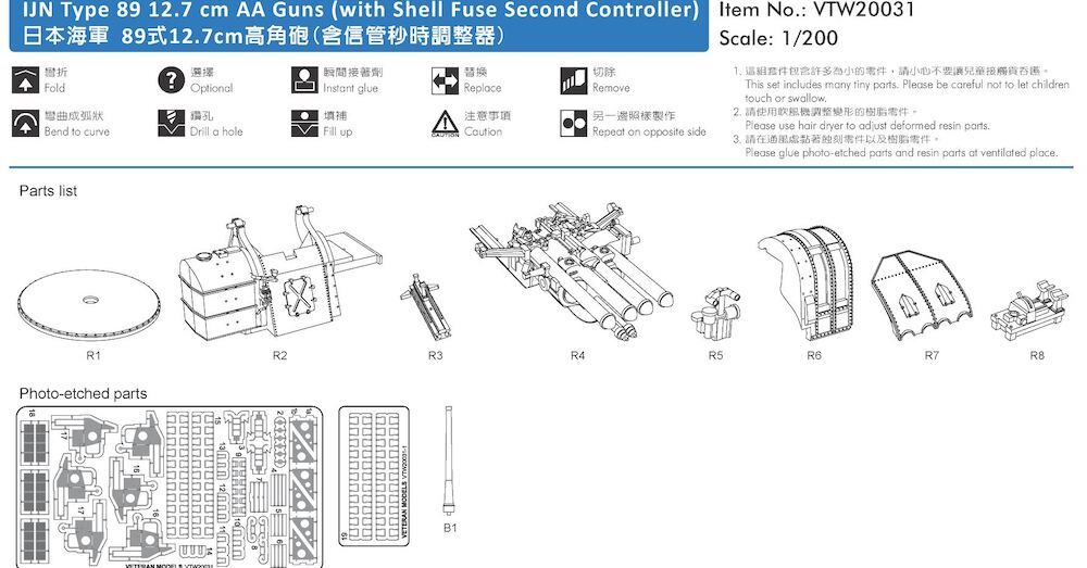 1/200 日本海軍 89式12.7cm高角砲（信管秒時調整器付き） | 艦船