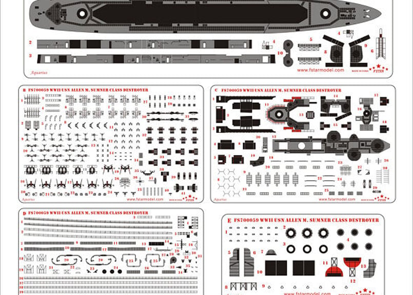 1/700 米海軍 アレン・M・サムナー級駆逐艦用 アップグレードセット