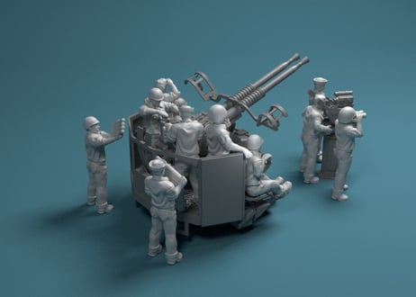 1/200 米海軍 ボフォース連装機銃 & Mk.51 クルー