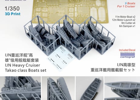 1/350 日本海軍 高雄型重巡用艦載艇セット
