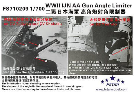 1/700 日本海軍艦艇用 高角砲射界制限枠