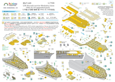 1/700 日本海軍 翔鶴型空母 1942年8/10月 アップグレードパック