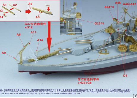 1/700 米海軍戦艦 BB-46 メリーランド 1945 スーパーアップグレードセット