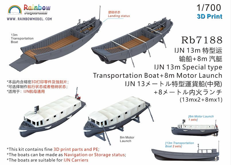 1/700 日本海軍 13m特型運貨船+8m内火ランチ | 艦船模型専門店