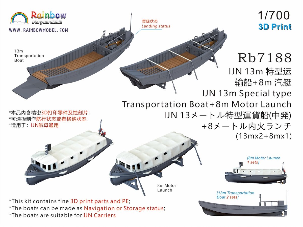 1/700 日本海軍 13m特型運貨船+8m内火ランチ | 艦船模型専門店