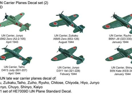 1/700 日本海軍艦載機用デカールセット2