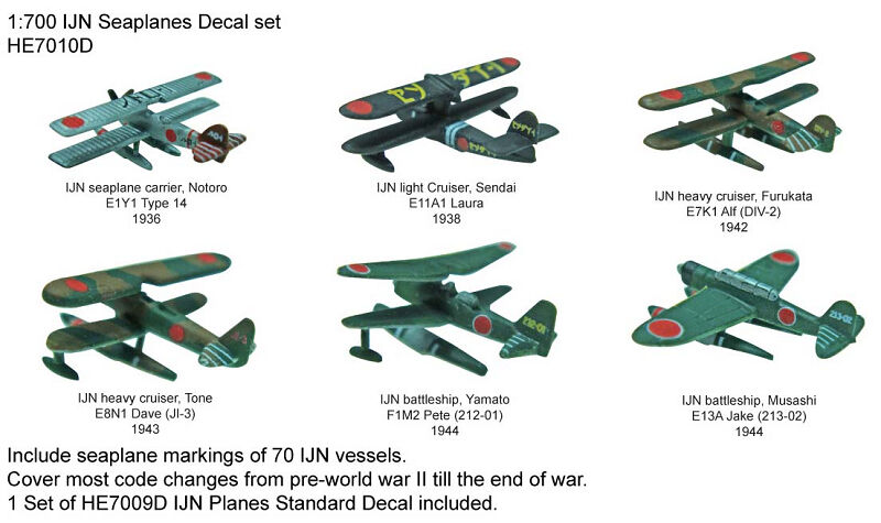 1/700 日本海軍水上機用デカールセット | 艦船模型専門店 フリートネット