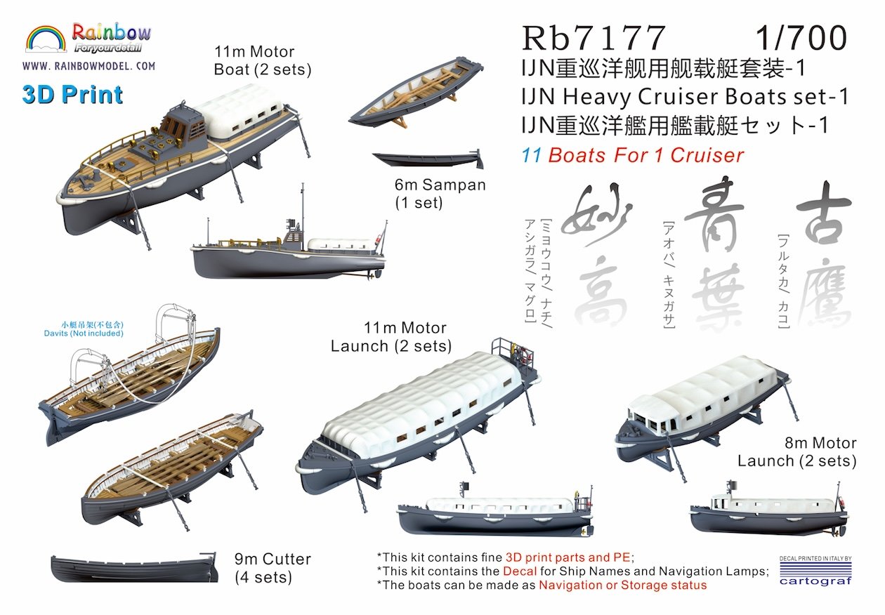 1/700 日本海軍軽、重巡洋艦 2隻セット original