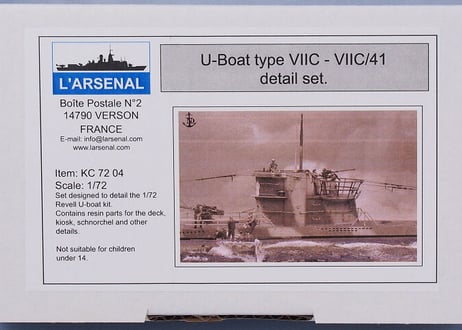 1/72 独海軍 UボートVIIc - VIIc/41 ディティールセット