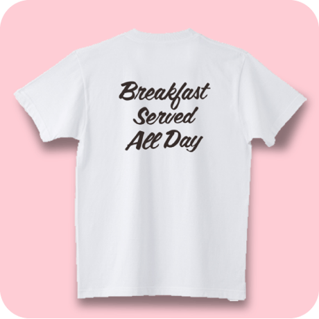 The MINT " BREAKFAST SERVED ALL DAY T-SHIRTS" /WHITE