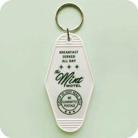 The MINT "MOTEL KEYCHAIN" WHITE