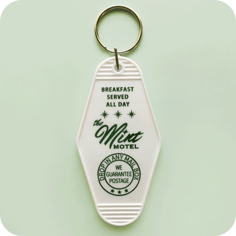 The MINT "MOTEL KEYCHAIN" WHITE
