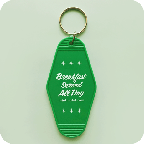 The MINT "MOTEL KEYCHAIN" GREEN