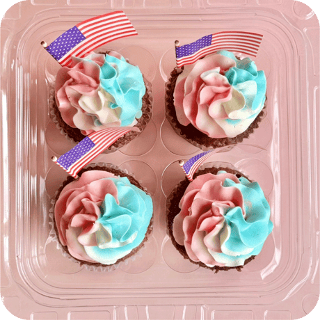 カップケーキ4個セット(アメリカンフラッグ)