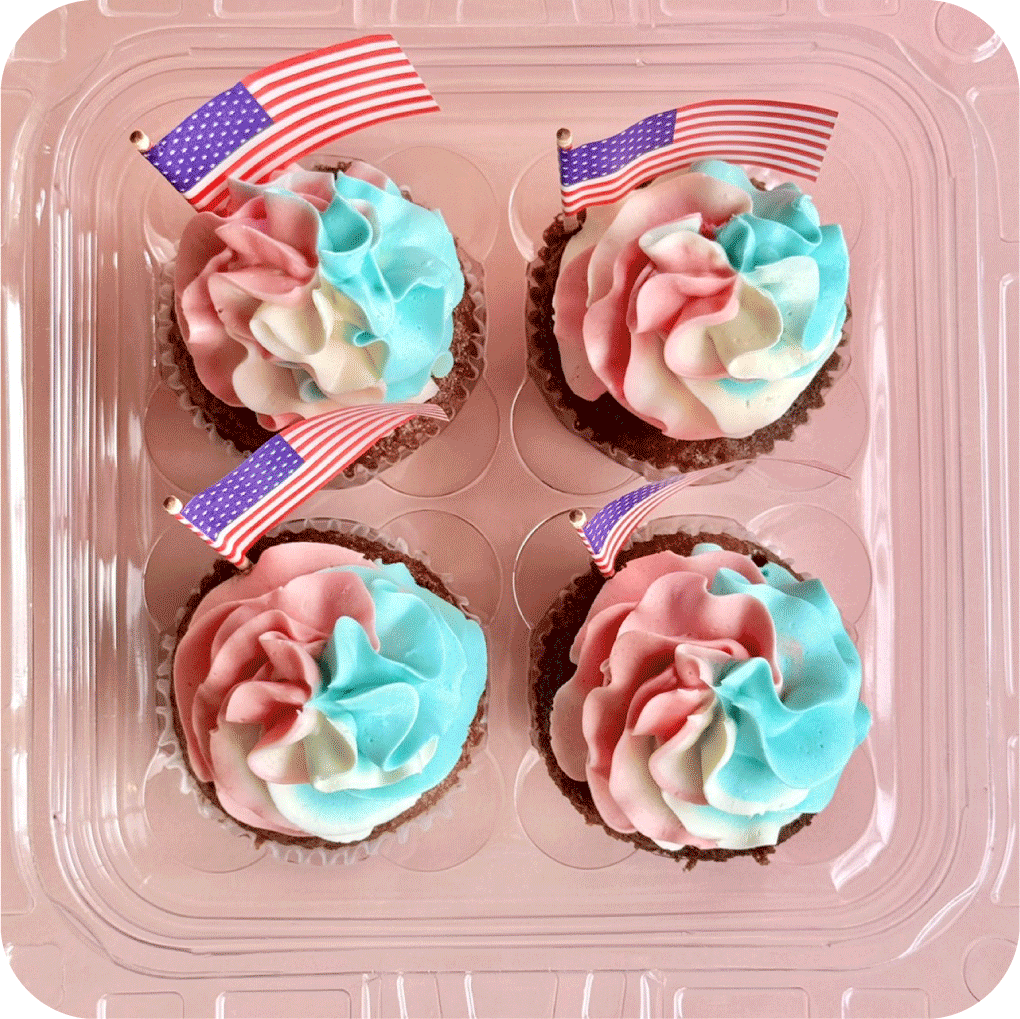 カップケーキ4個セット カップケーキ4個セット(アメリカンフラッグ) | The MINT MOTEL
