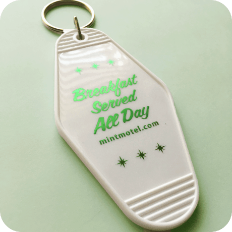 The MINT "MOTEL KEYCHAIN" WHITE