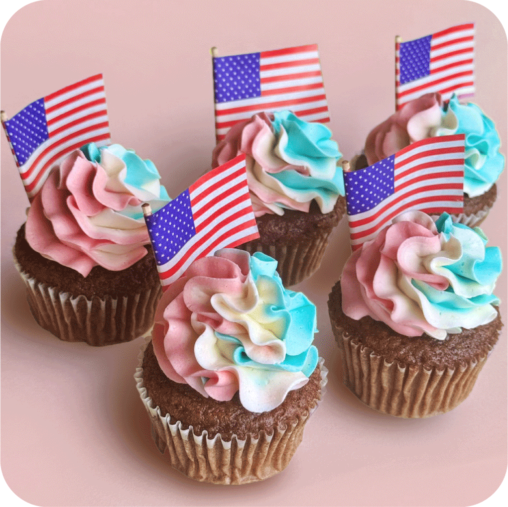 カップケーキ4個セット カップケーキ4個セット(アメリカンフラッグ) | The MINT MOTEL