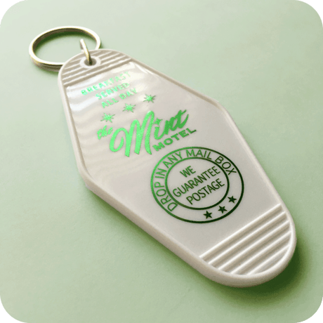 The MINT "MOTEL KEYCHAIN" WHITE