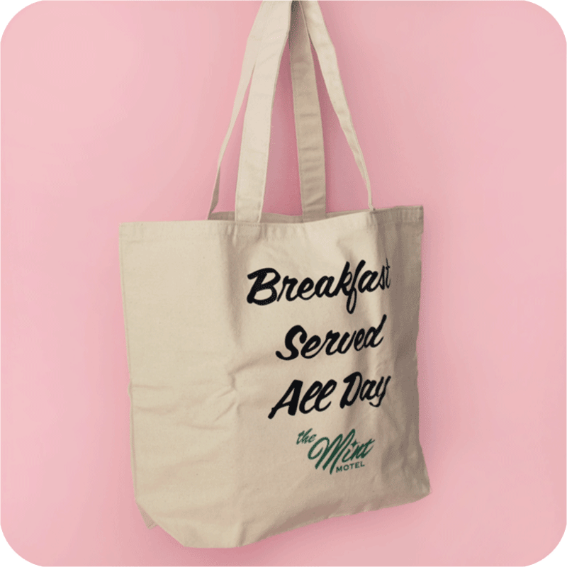The MINT "BREAKFAST SERVED ALL DAY TOTE BAG / I...