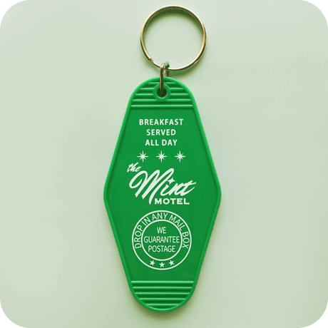 The MINT "MOTEL KEYCHAIN" GREEN