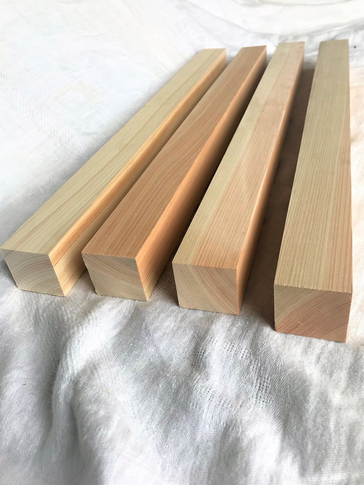 木曽ひのき角材 柾目 赤身90～100cm×12cm程度×3.5cm程度 6本 木曽
