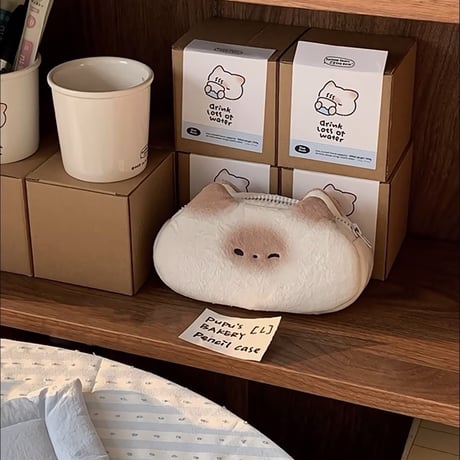 猫ちゃん　化粧ポーチ メイクポーチ 筆箱 旅行ポーチ コスメポーチ コンパクト おしゃれ 白 ネコ 袋