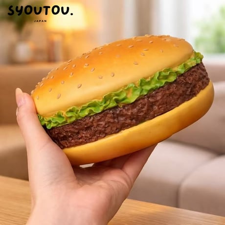 ハンバーガー　ティッシュケース おしゃれ 肉厚　ビーフバーガー　ケース