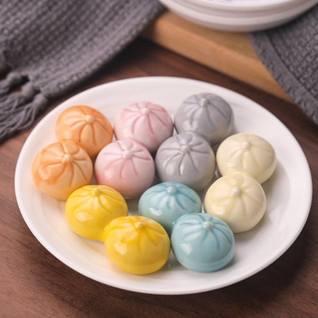 まんじゅう 箸置き 6色セット 饅頭　和食器 可愛い 饅頭の箸置き 陶器製 肉まん 中華まんじゅう