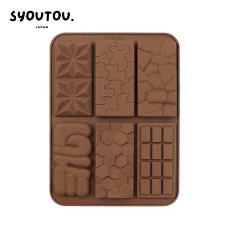 6種類 板チョコ シリコンモールド型 タイル　チョコ型　バレンタイン