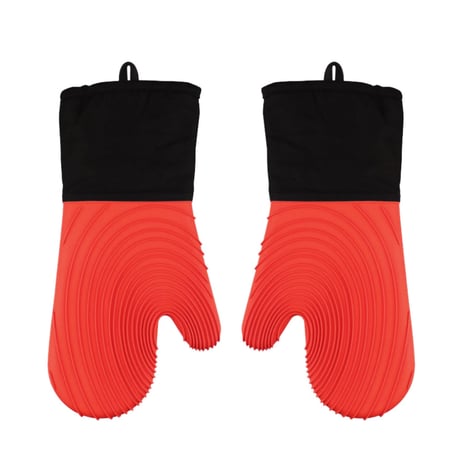 赤　シリコン耐熱オーブンミット 耐熱オーブンミット 耐熱手袋　2個セット
